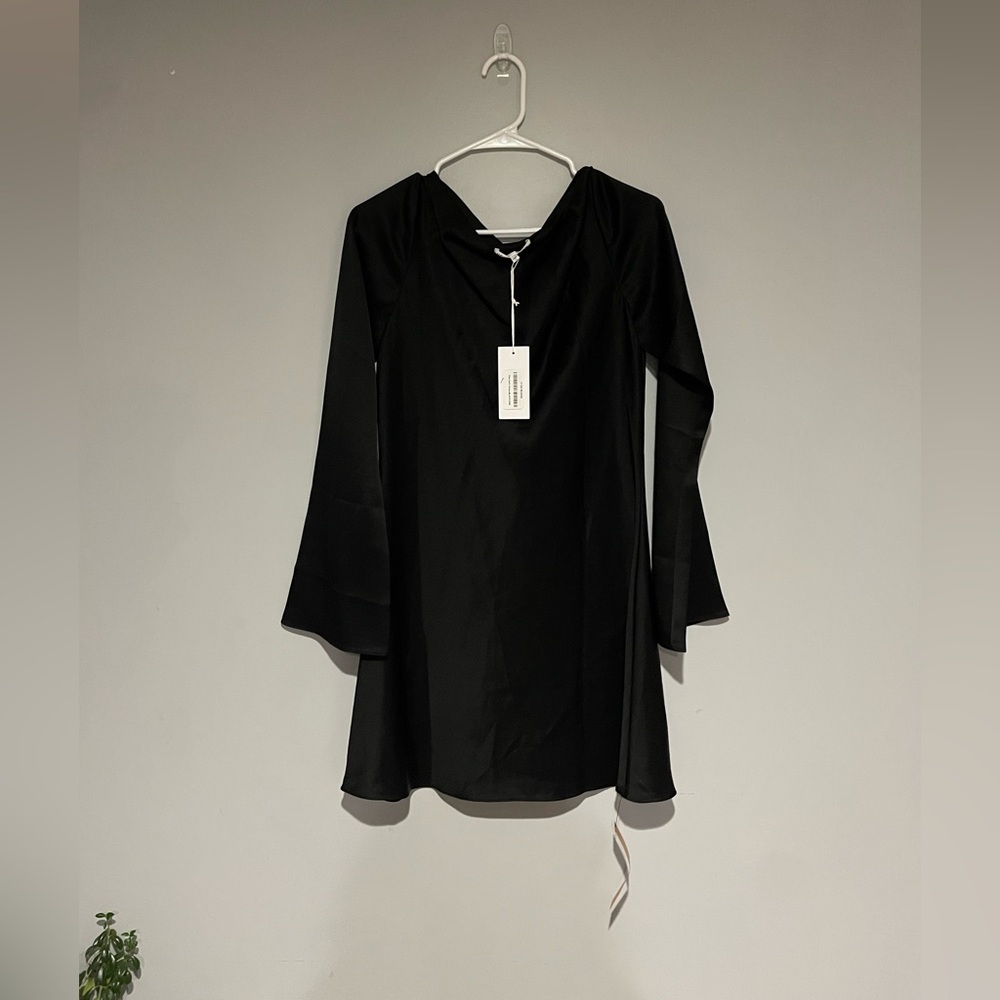 Reformation - Black Pike Satin Dress